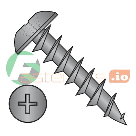 Newport Fasteners Wood Screw, #8, 1/2 in, Black Oxide Steel Truss Head Phillips Drive, 7000 PK 255068